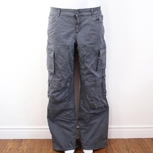 y2k style garage grey wide leg cargo pants acubi cyber y2k size 11